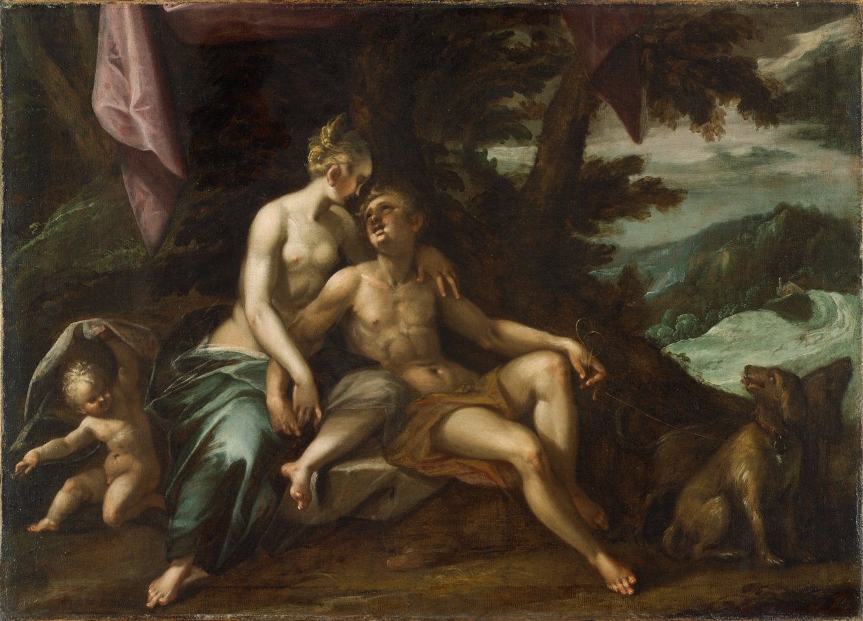 Vénus et Adonis - Hans von Aachen  