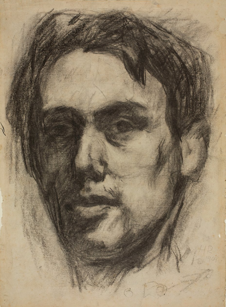Autoportrait recto, croquis verso, 1909 - Hans Richter