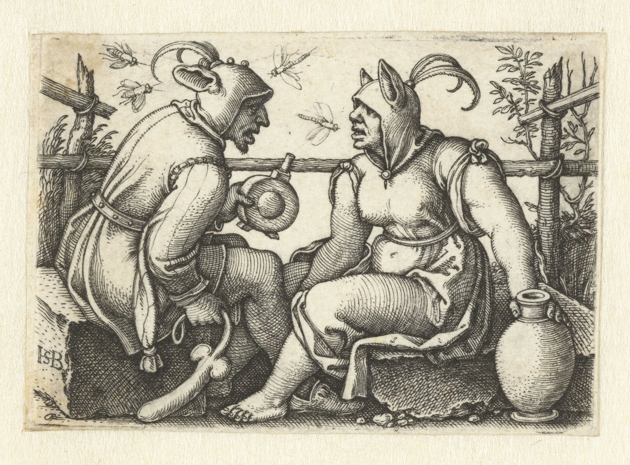 Bouffon avec phallus et bouffon féminin - Hans Sebald Beham