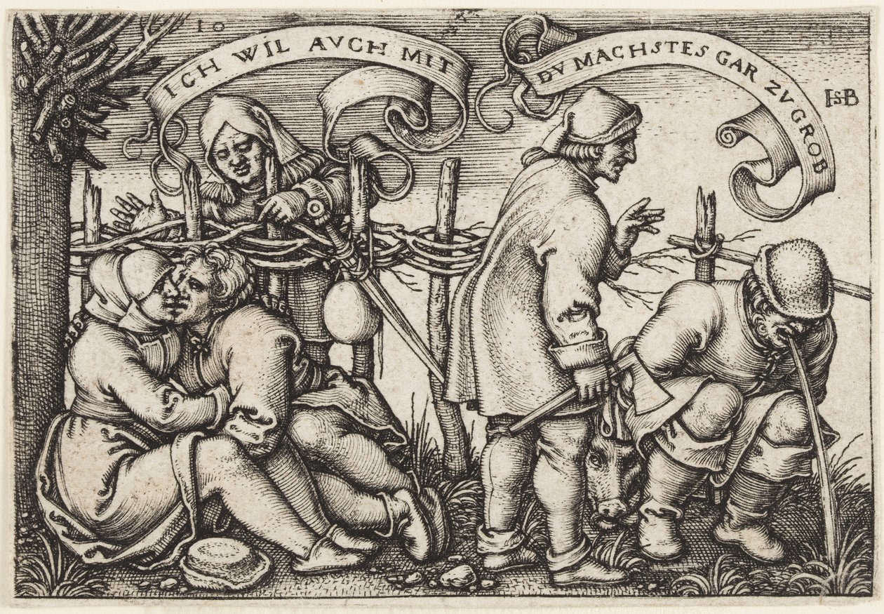 Paysans derrière la haie - Hans Sebald Beham