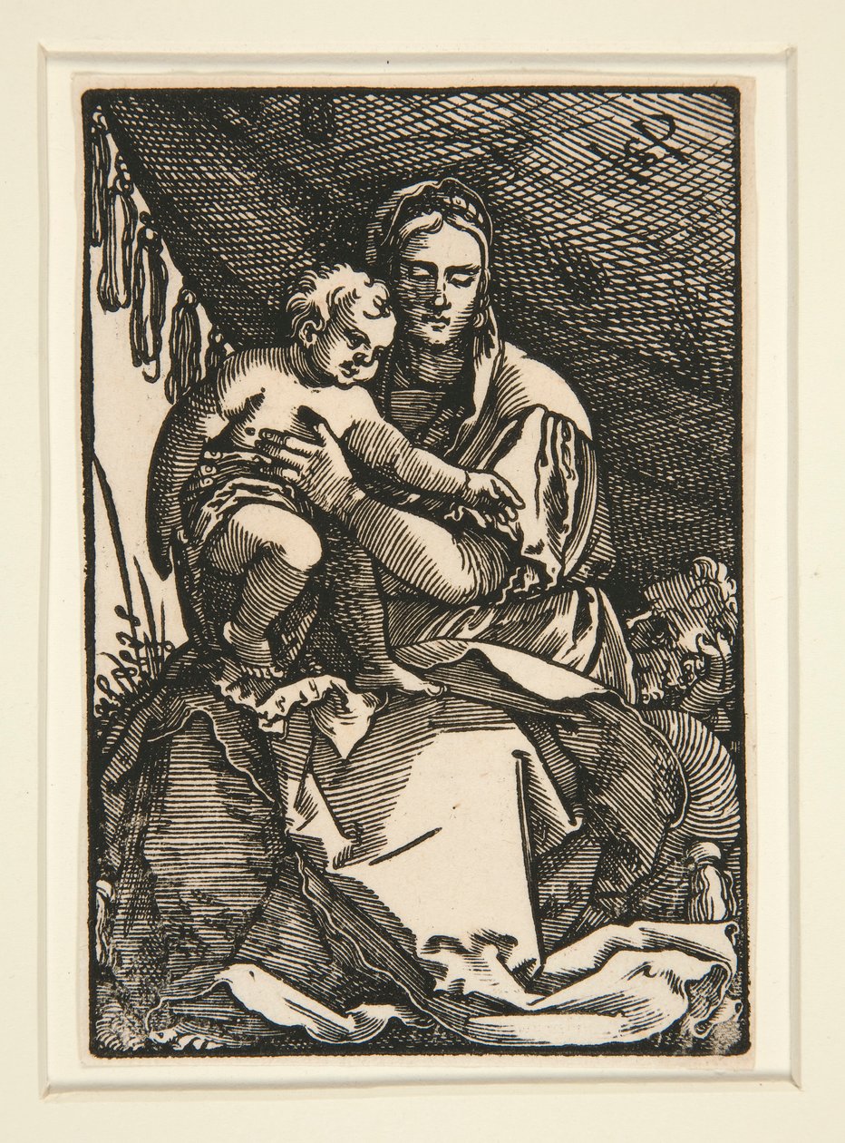 La Sainte Famille sous le dais - Hans Sebald Beham