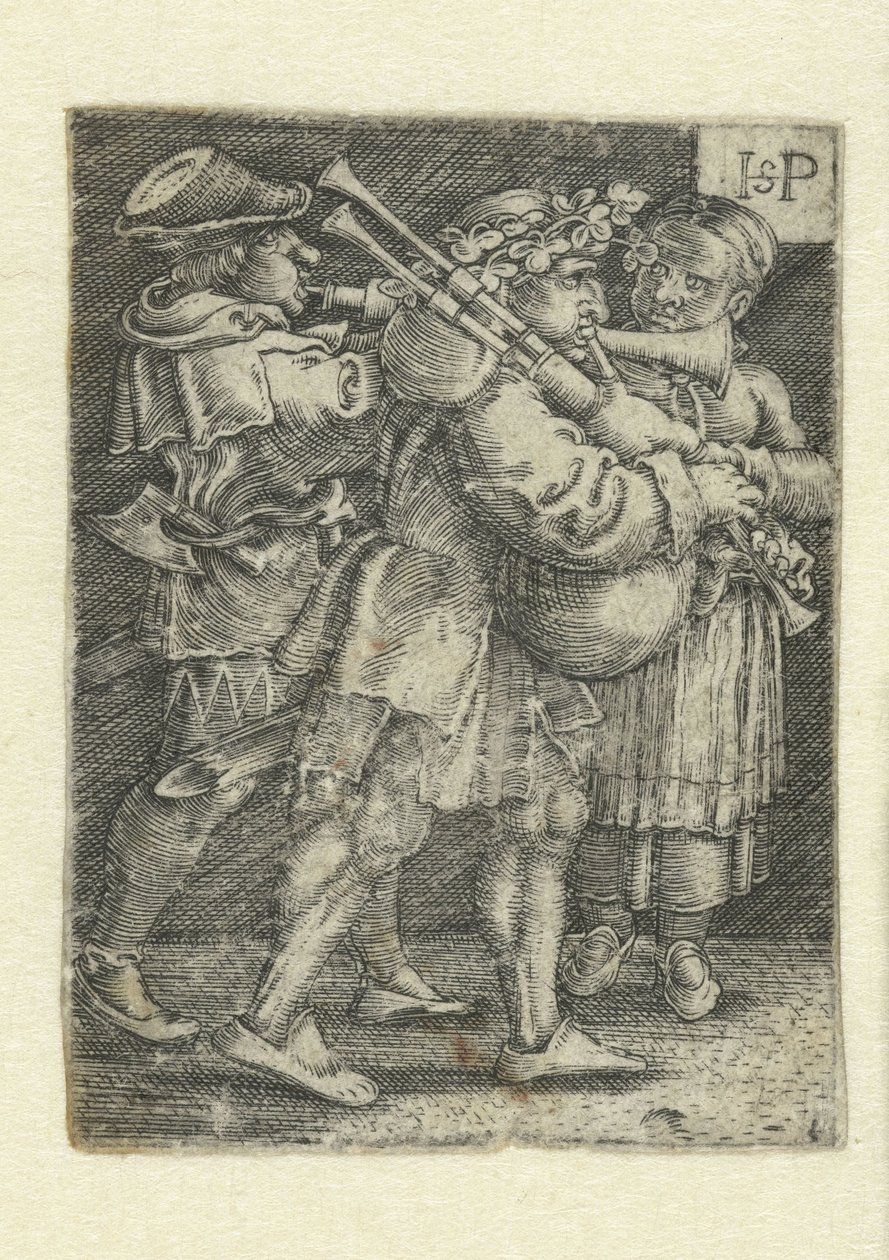 Deux musiciens et une fille - Hans Sebald Beham