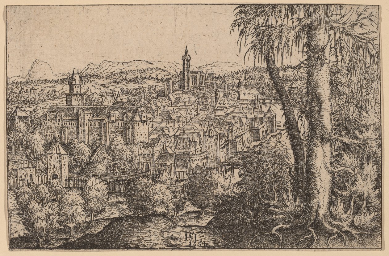 Vue de Steyr sur Enns, 1554 - Hans Sebald Lautensack