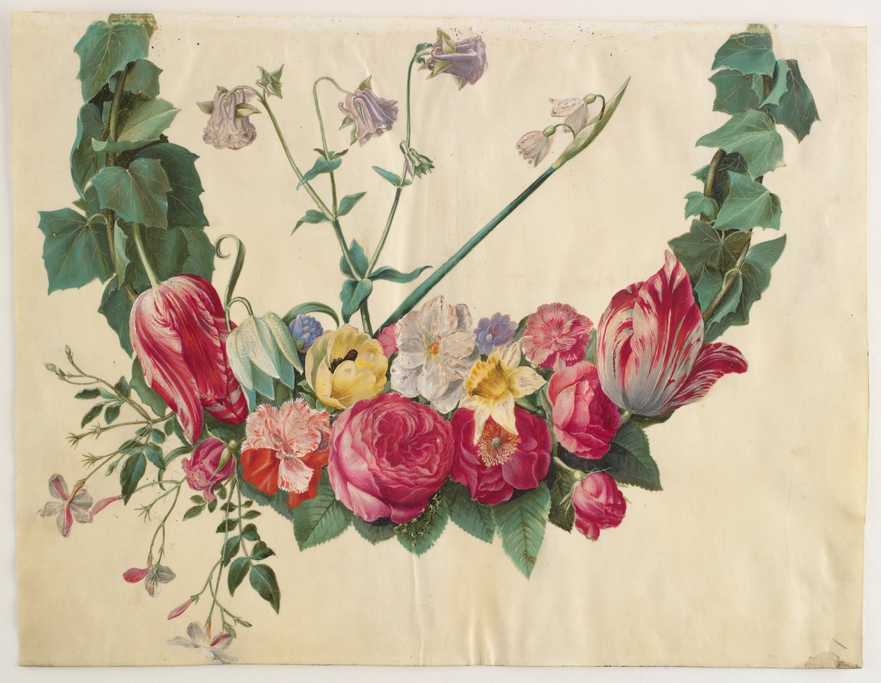 Guirlande de fleurs - Hans Simon Holtzbecker