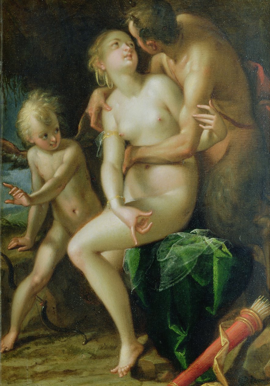 Jupiter, Antiope et Cupidon - Hans von Aachen