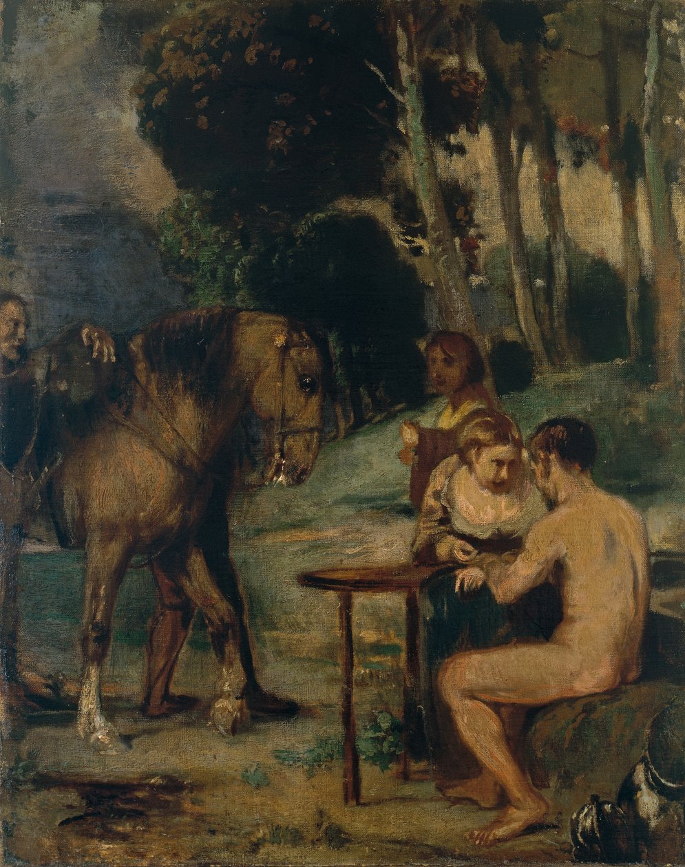 Scène de forêt en soirée - Hans von Marées