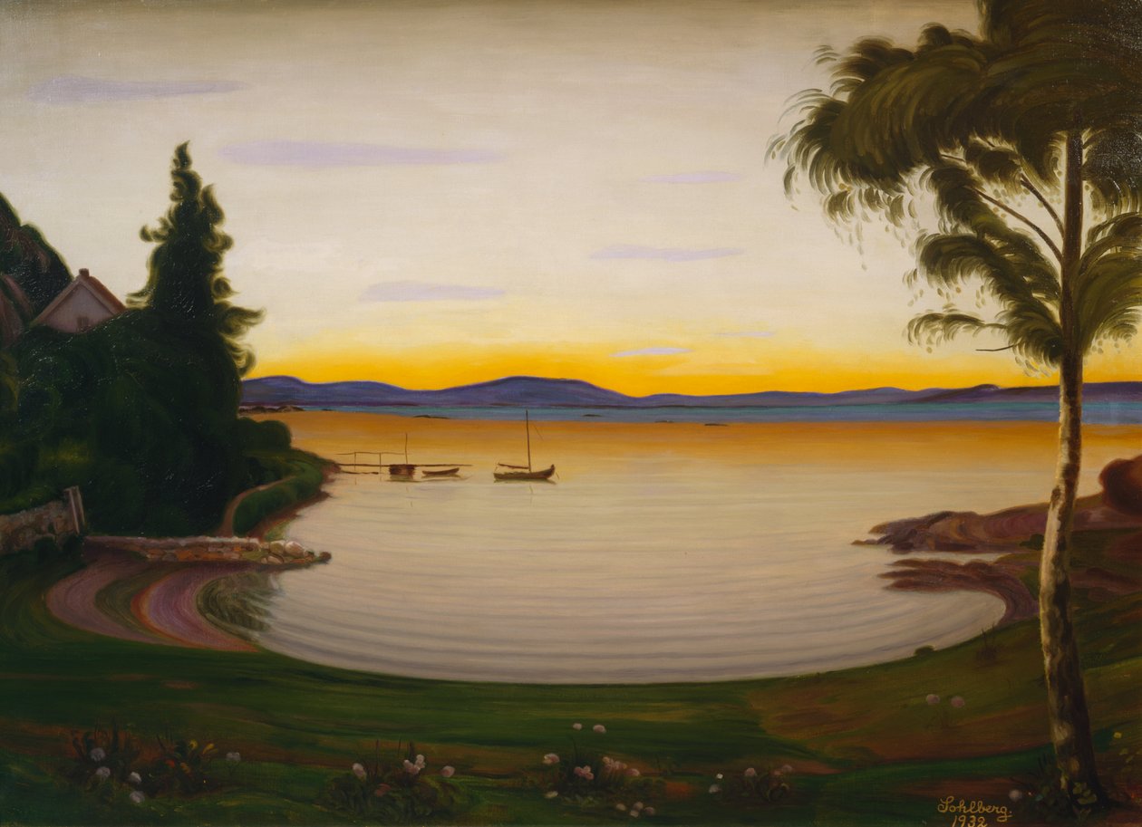 Soirée tranquille, Nærsnes - Harald Oscar Sohlberg