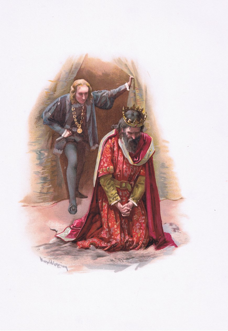 Hamlet et le roi, illustration de Hamlet - Harold Copping
