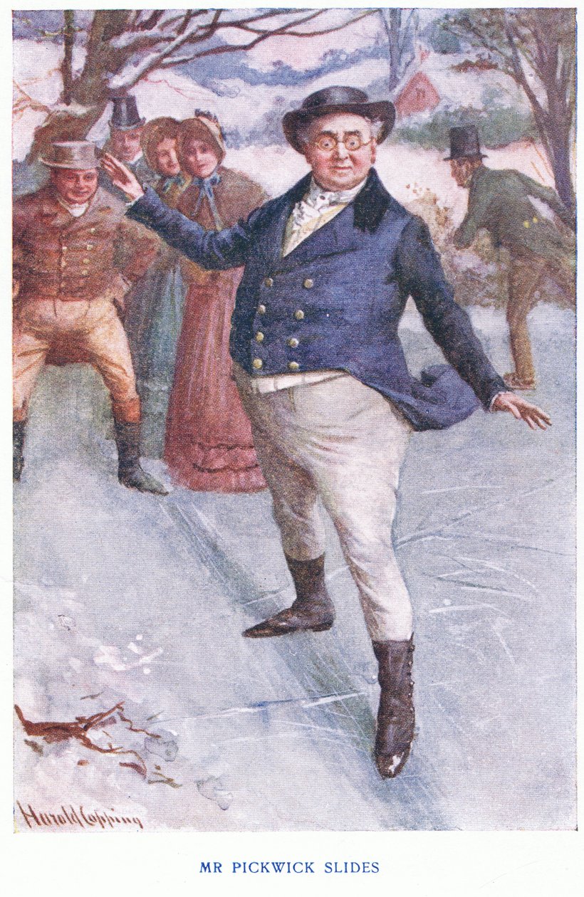 M. Pickwick glisse - Harold Copping