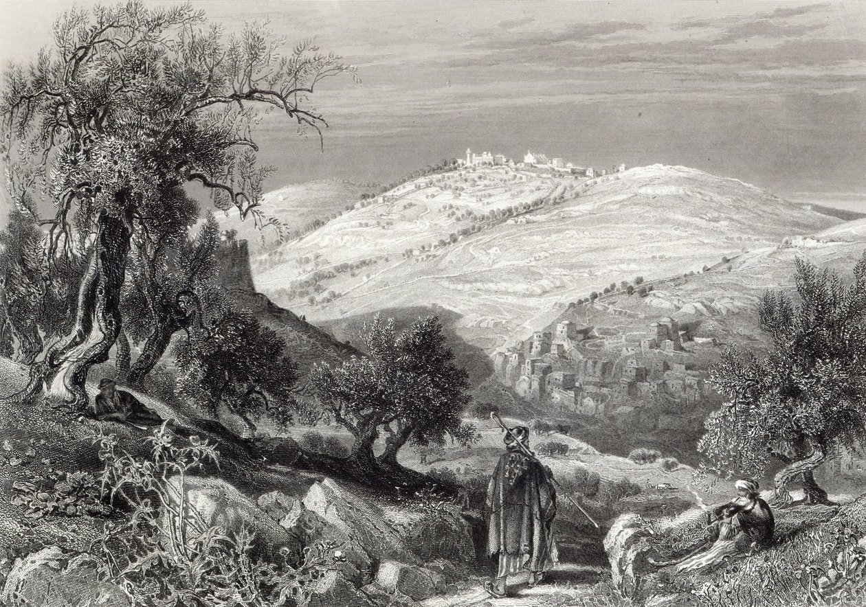 Le Mont des Oliviers, depuis le Mont Sion (gravé par S. Bradshaw) - Harry Fenn