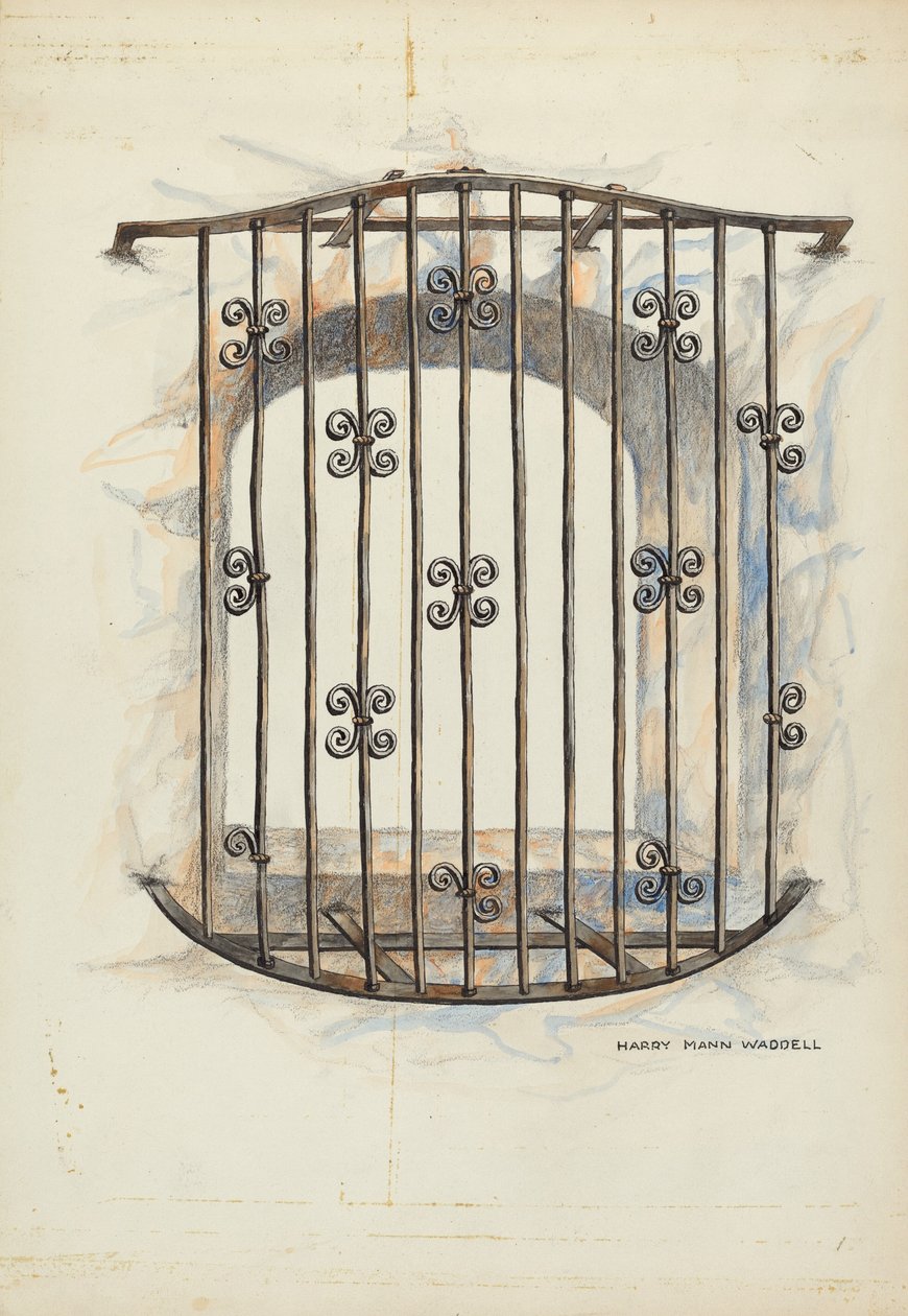Grille en fer à la fenêtre - Harry Mann Waddell