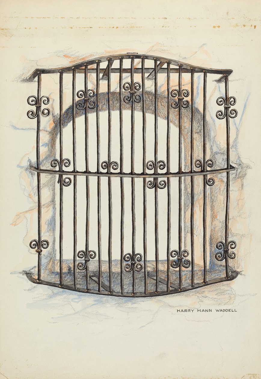 Grille en fer à la fenêtre - Harry Mann Waddell