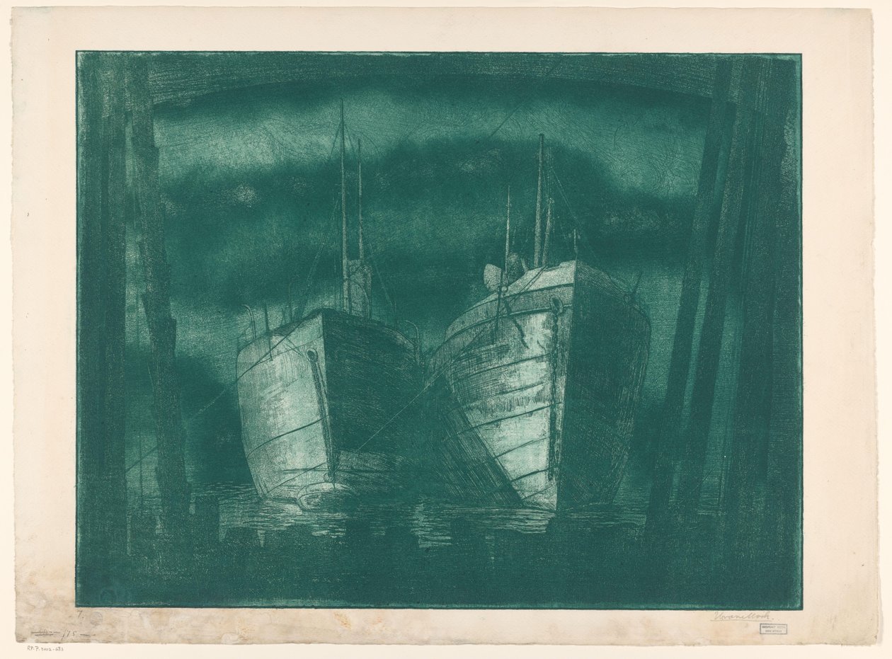 Deux barques - Harry van Mook (signed by artist)