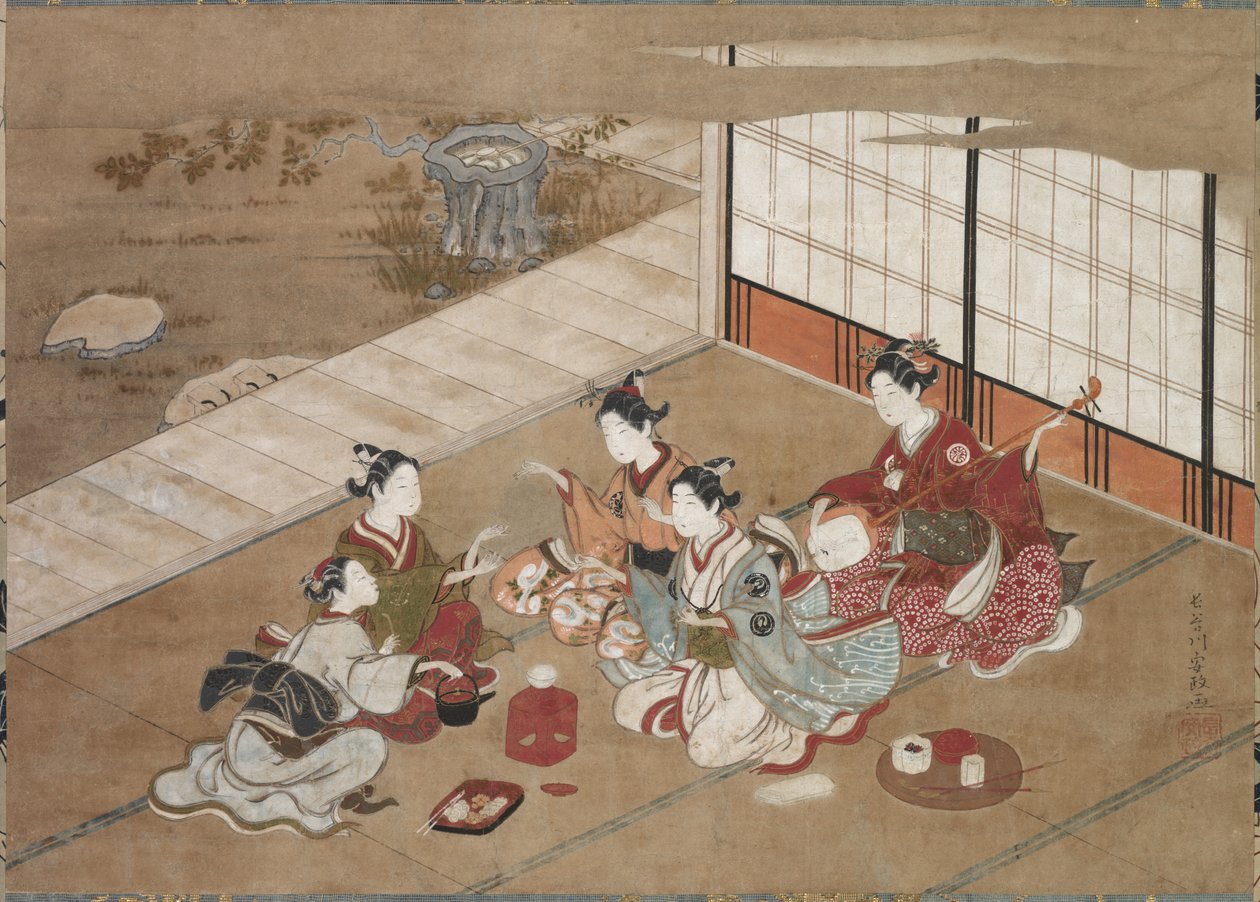 Jouant au "Jeu de la Main" - Hasegawa Yasumasa