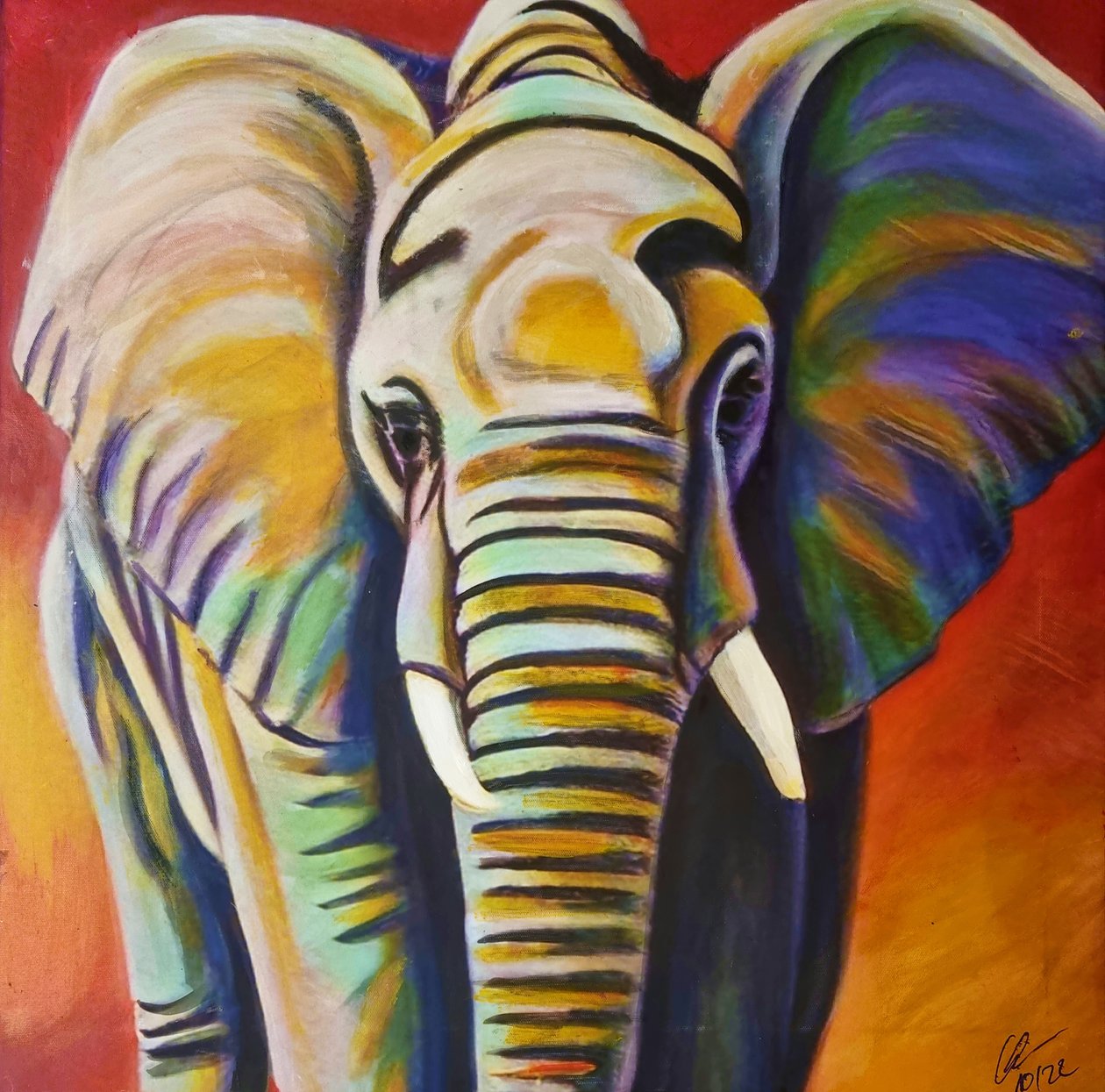 Éléphant coloré - HaskellArt