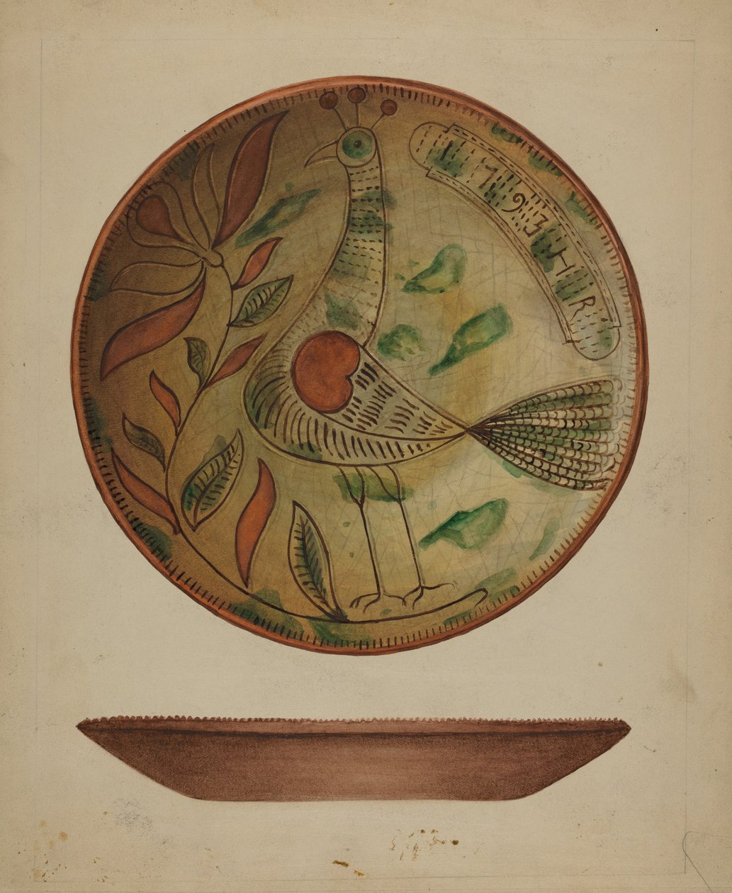 Assiette allemande de Pennsylvanie - Hedwig Emanuel