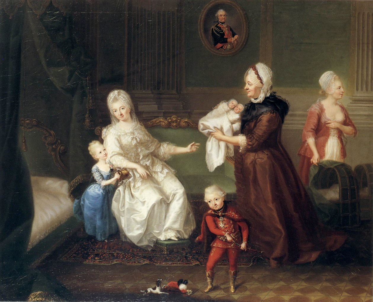 H C Brandt Comtesse Heydeck avec ses enfants - Heinrich Carl Brandt