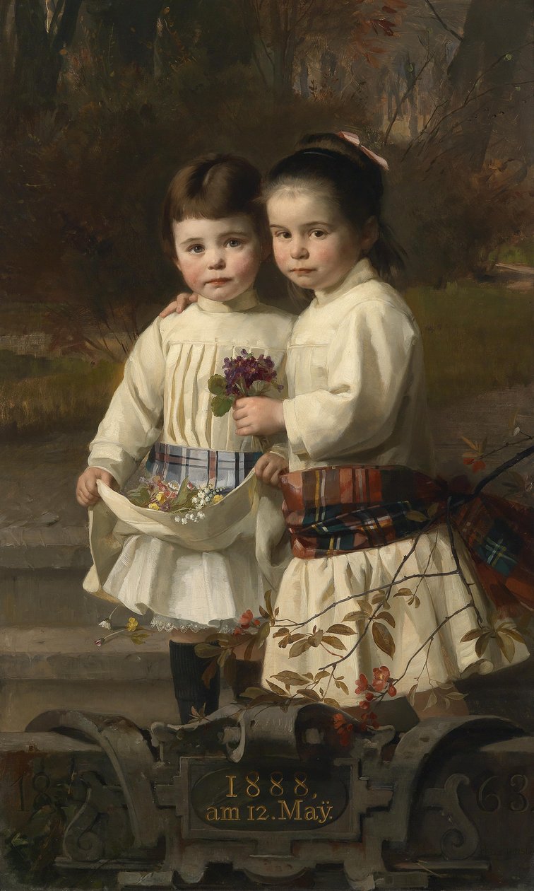 Frères et sœurs dans le parc du château - Heinrich Lauenstein