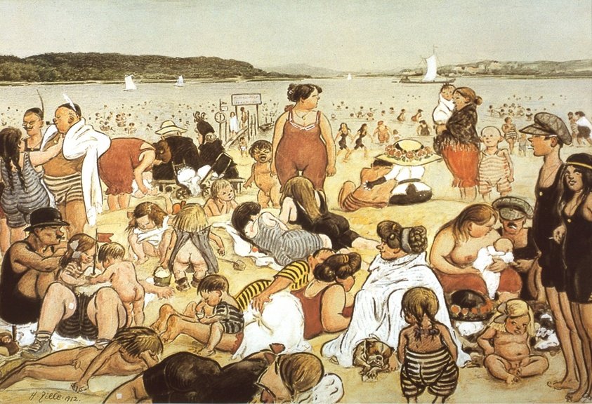 Vie de plage à Berlin 1912 - Heinrich Zille