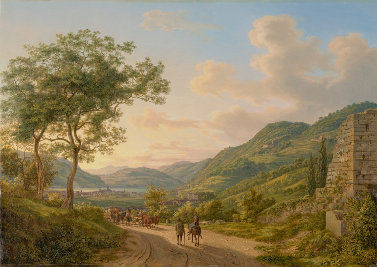 Un paysage au lac de Côme - Heinrich Adam