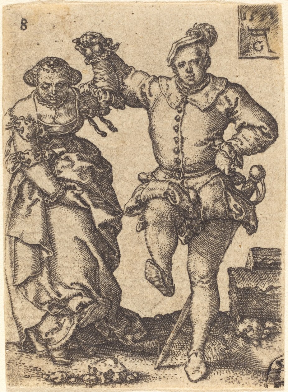 Couple dansant, 1551 - Heinrich Aldegrever