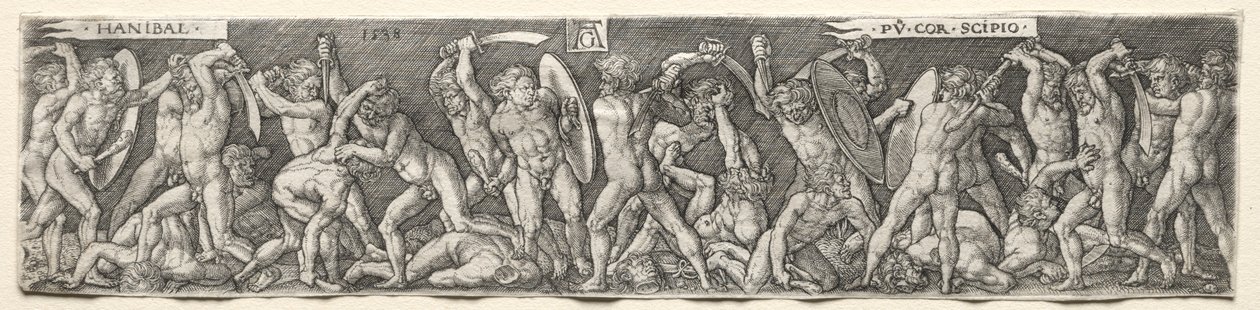 Hannibal combattant Scipion, 1538 - Heinrich Aldegrever