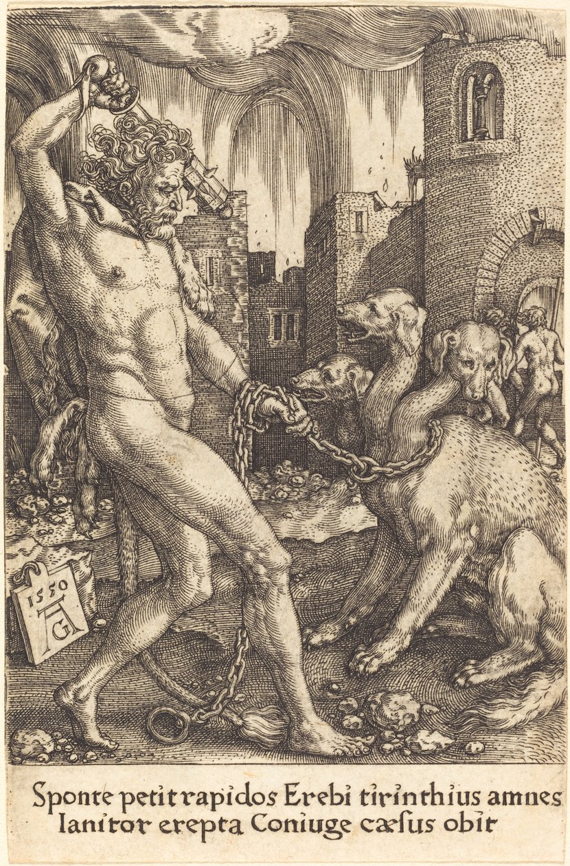 Hercule et Cerbère - Heinrich Aldegrever