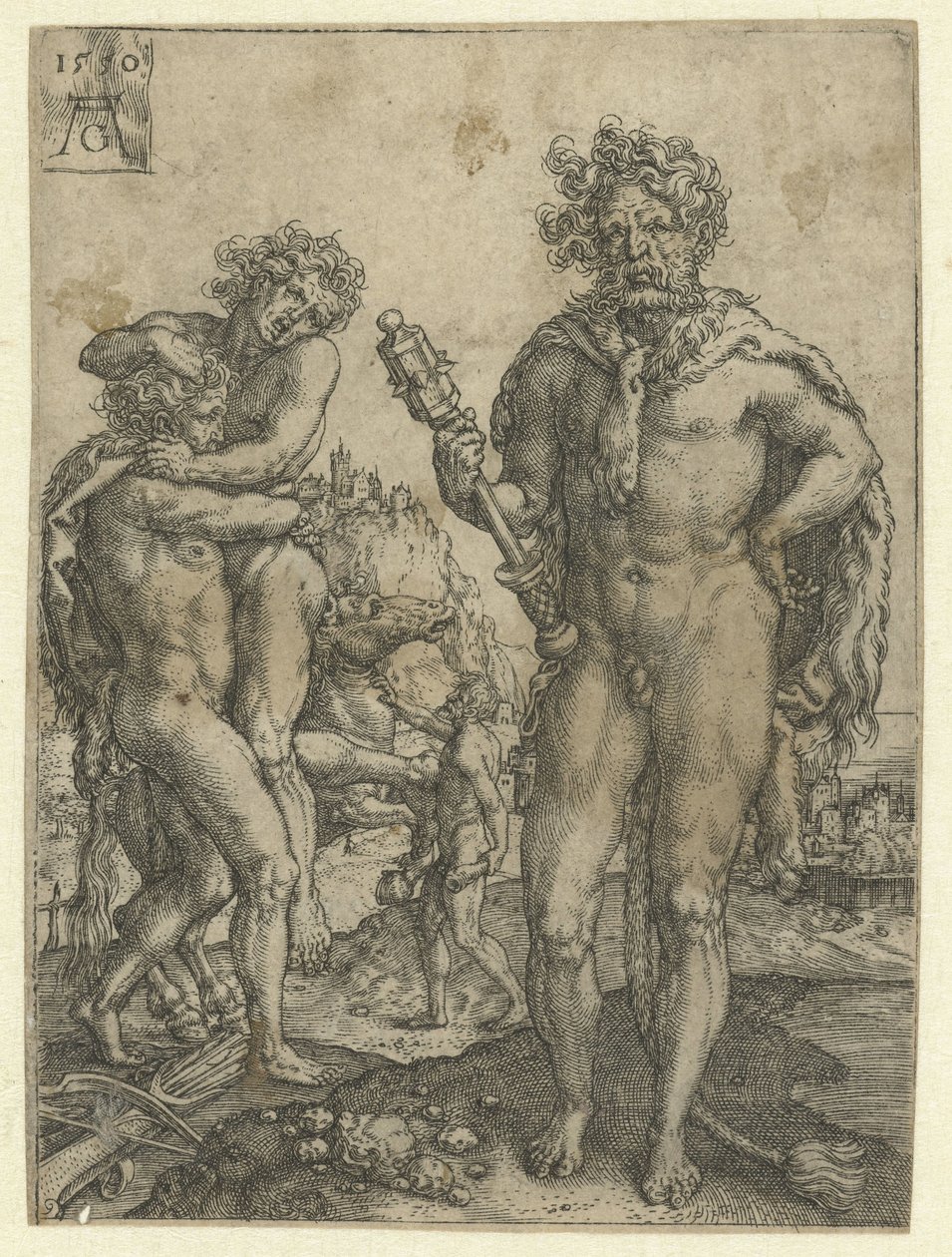 Hercule vainc Antée - Heinrich Aldegrever