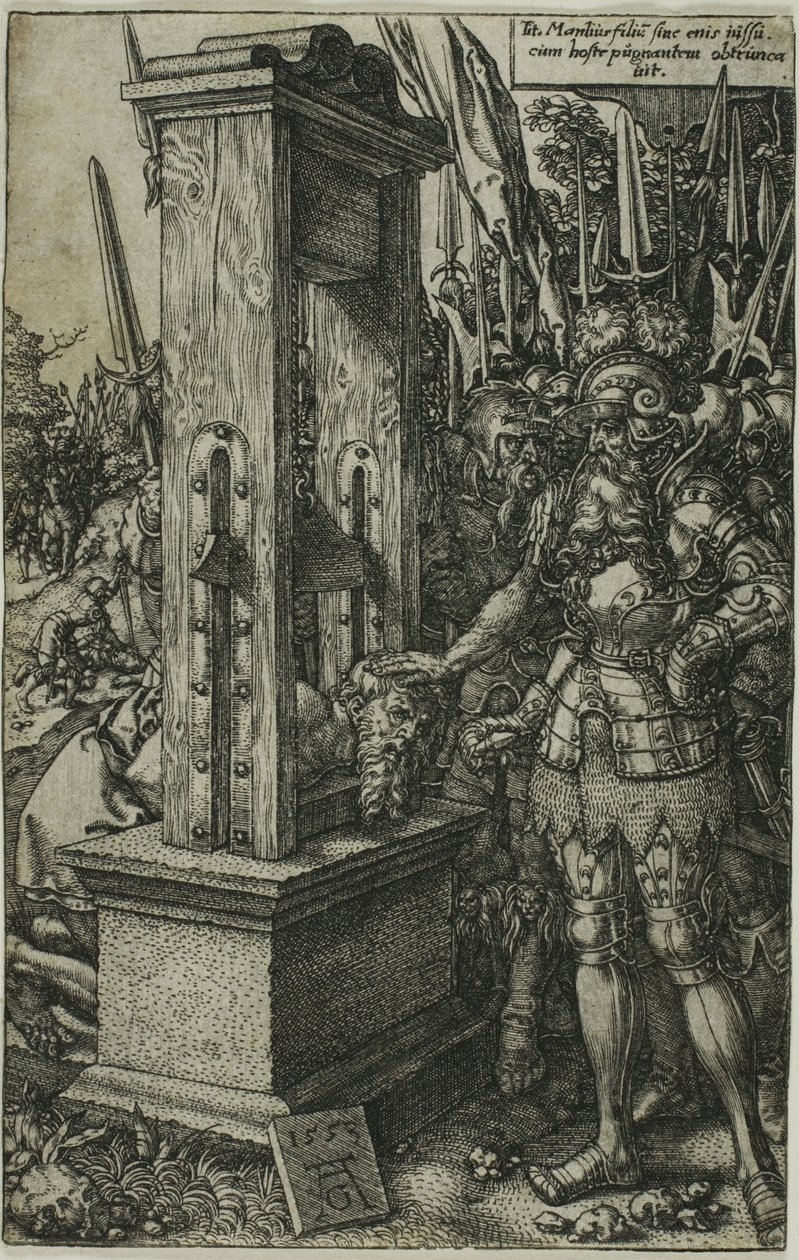 Titus Manlius décapitant son fils - Heinrich Aldegrever