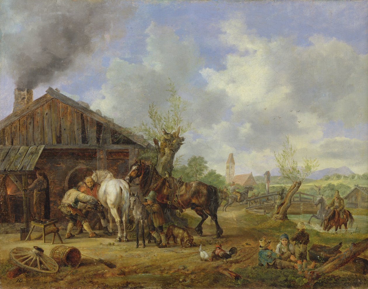 Le Forgeron du village, 1826 - Heinrich Burkel