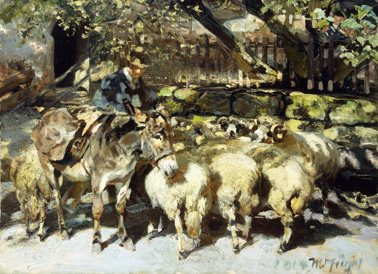 Un berger avec son troupeau - Heinrich Johann von Zugel