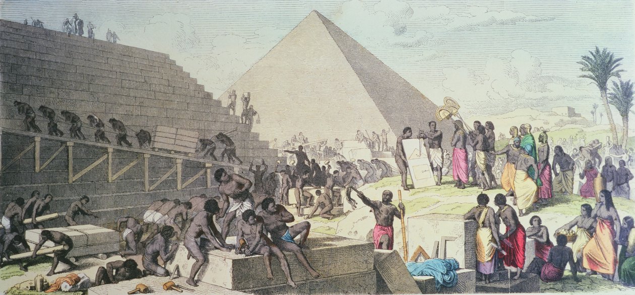 Construction des pyramides - Heinrich Leutemann