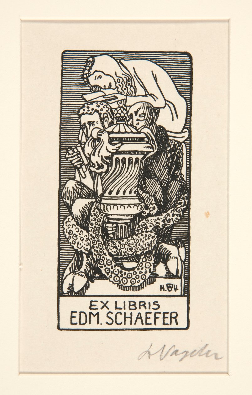 Ex-libris : Edm. Schaefer - Heinrich Vogeler