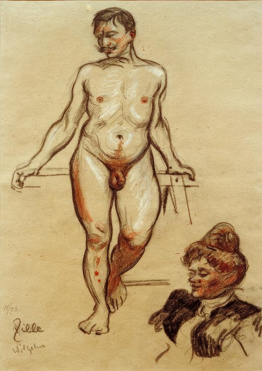 H.Zille, Nu masculin, Wilhelm - Heinrich Zille