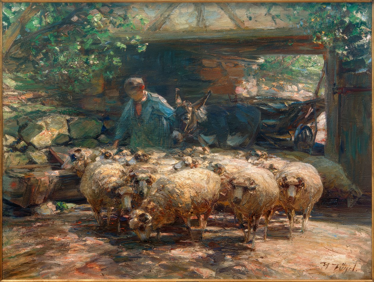 Sortie du troupeau de moutons - Heinrich von Zügel
