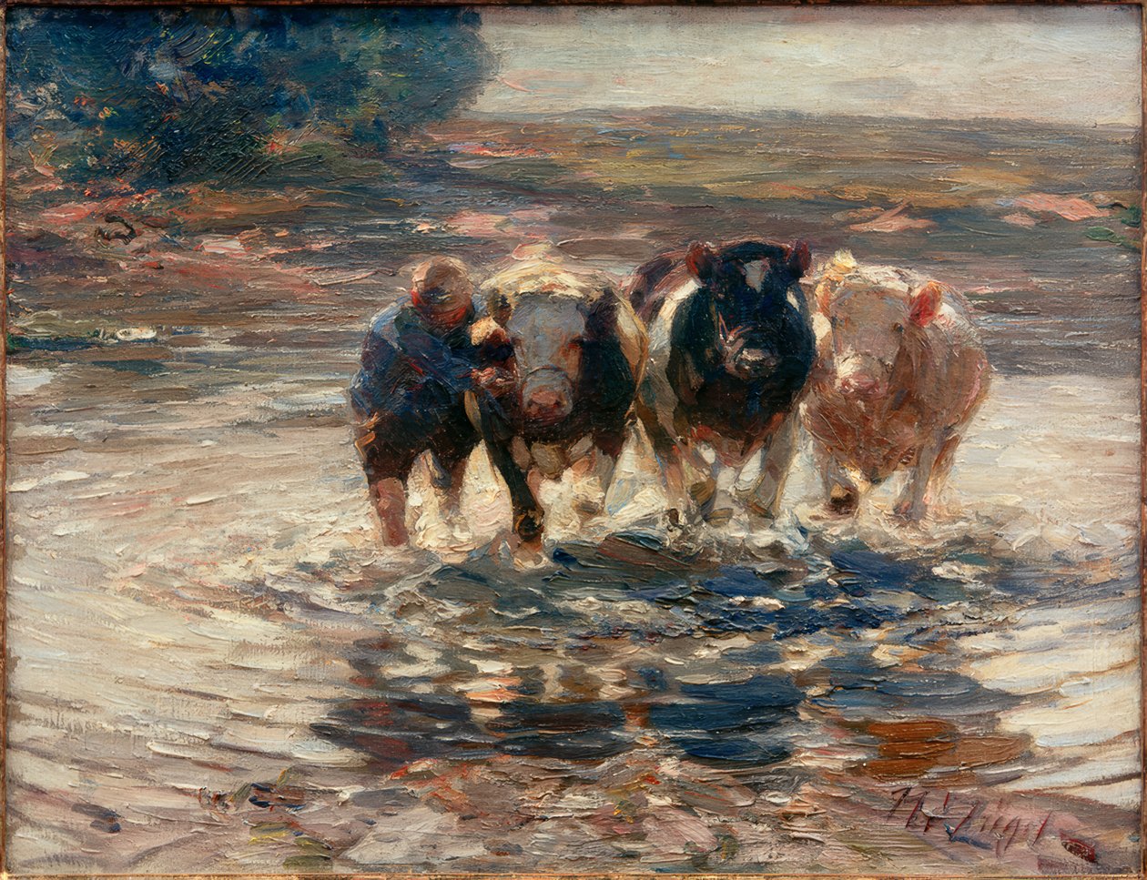 À travers le gué - Heinrich von Zügel