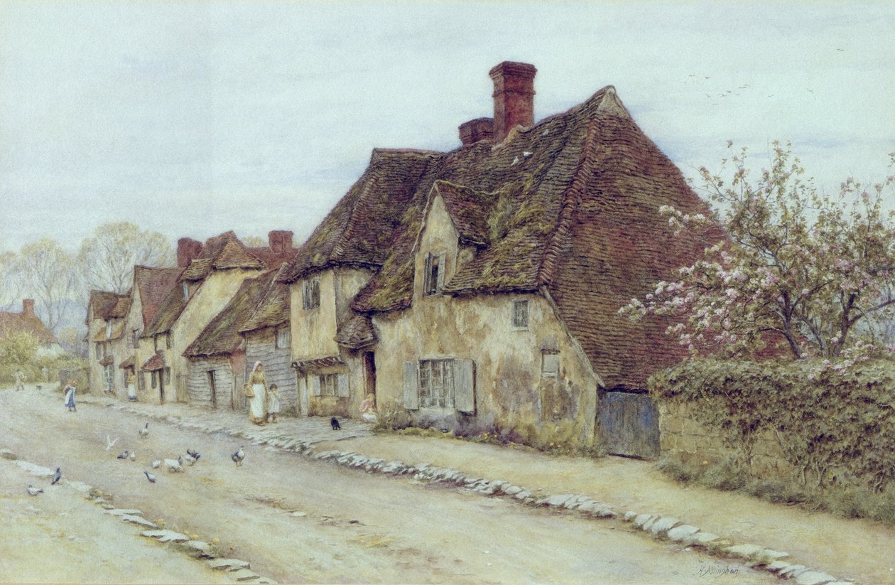 Une rue de village, Kent - Helen Allingham