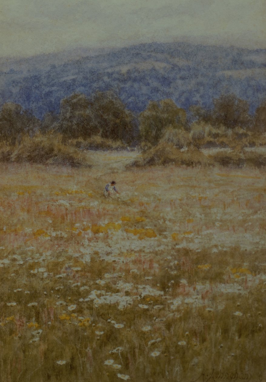 Cueillir des marguerites à Westerham, Kent - Helen Allingham