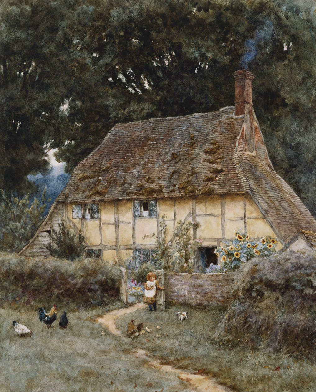 Sur la route du ruisseau, près de Witley - Helen Allingham