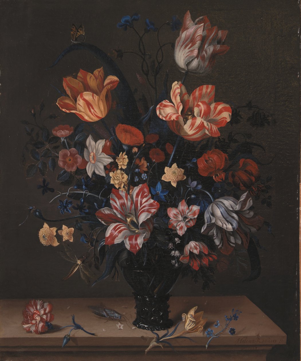 Tulipes et autres fleurs dans un verre - Helena Roouers