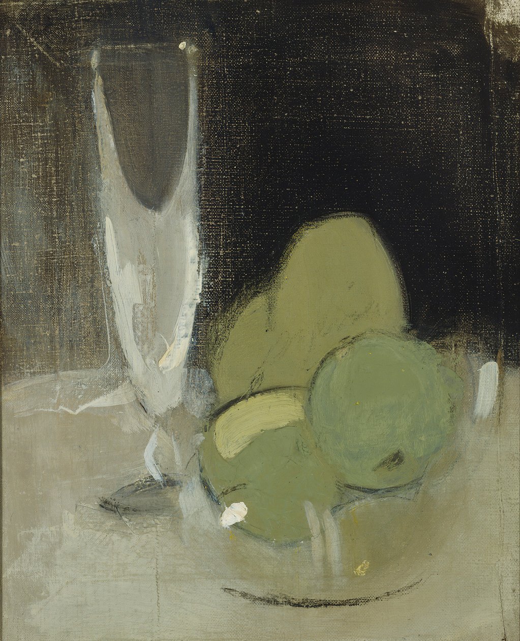 Pommes vertes et verre de champagne - Helene Schjerfbeck