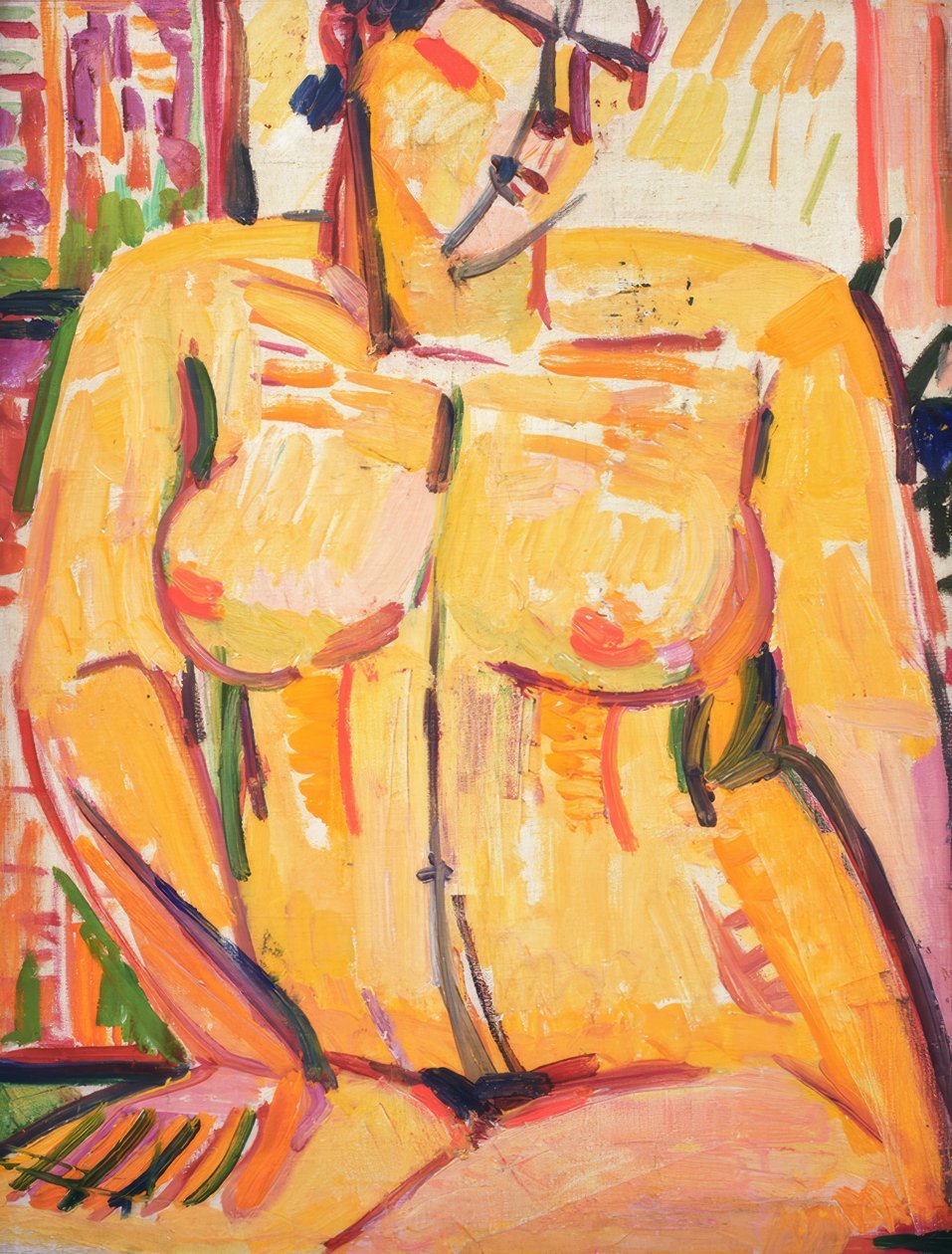 Nu féminin assis - Helene von Taussig