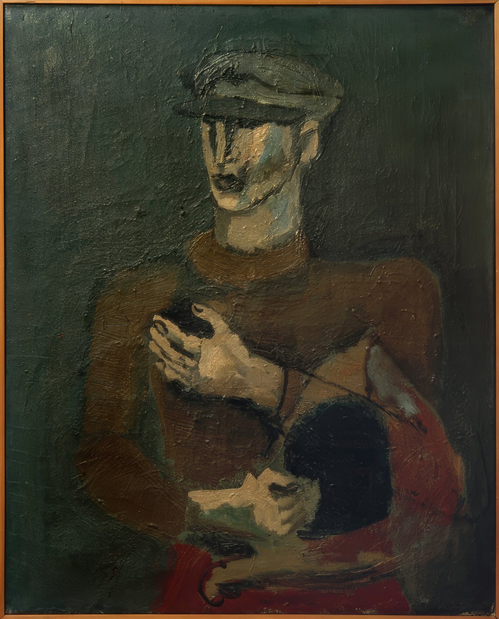 Jeune homme avec casquette à six pans - Helmut Kolle