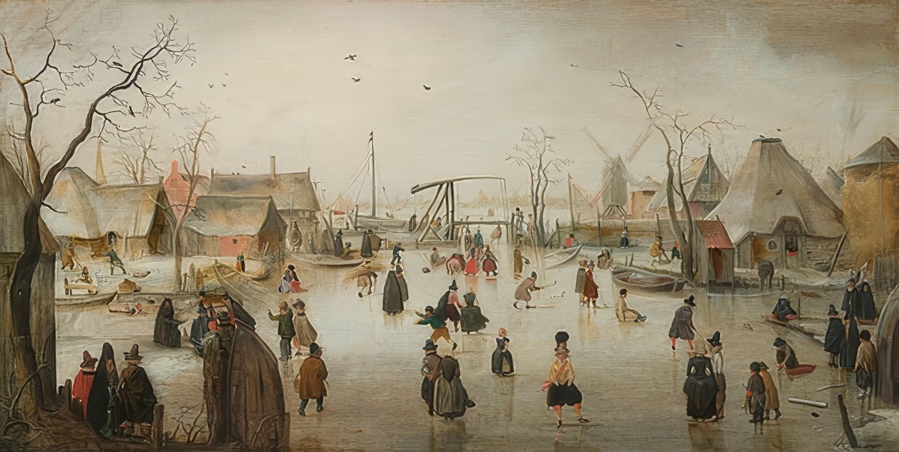 Patinage dans une ville. Vers 1610 - Hendrick Avercamp