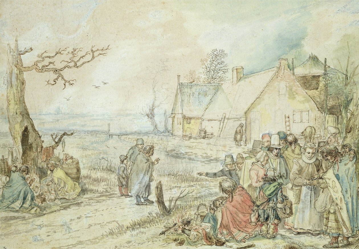 Paysage avec vendeurs de bonne aventure gitans - Hendrick Avercamp