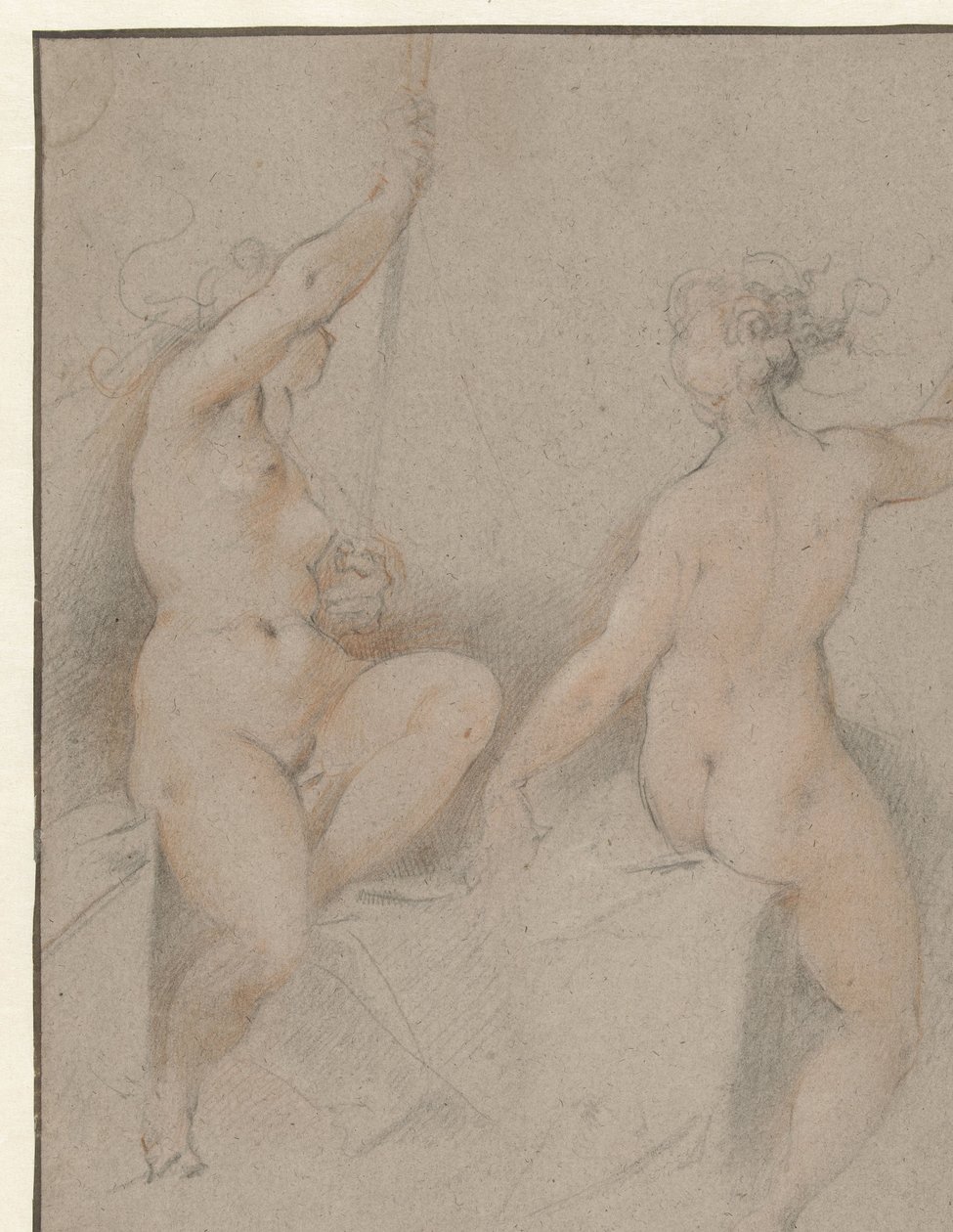 Deux nus féminins assis - Hendrick Goltzius (follower of)