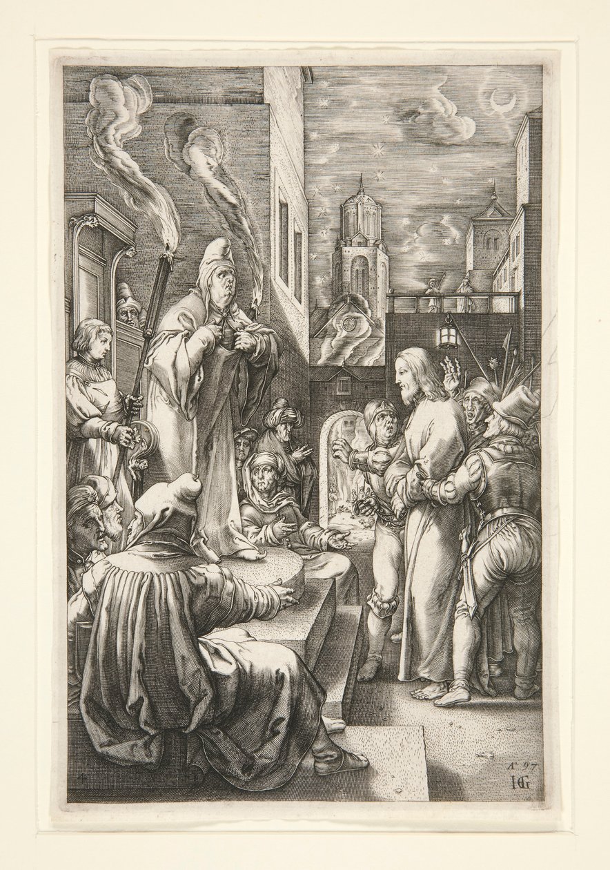 Le Christ devant Caïphe - Hendrick Goltzius