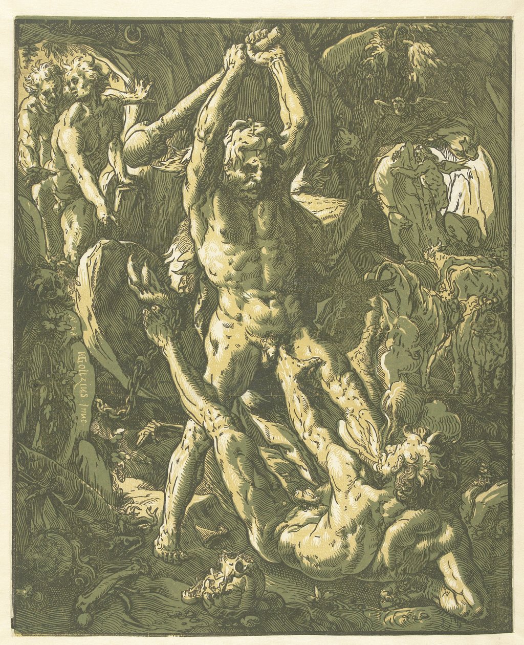 Hercule et Cacus - Hendrick Goltzius