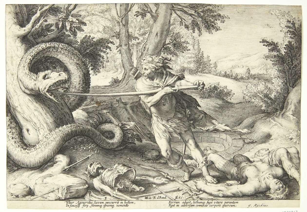 Cadmos tuant le dragon - Hendrick Goltzius