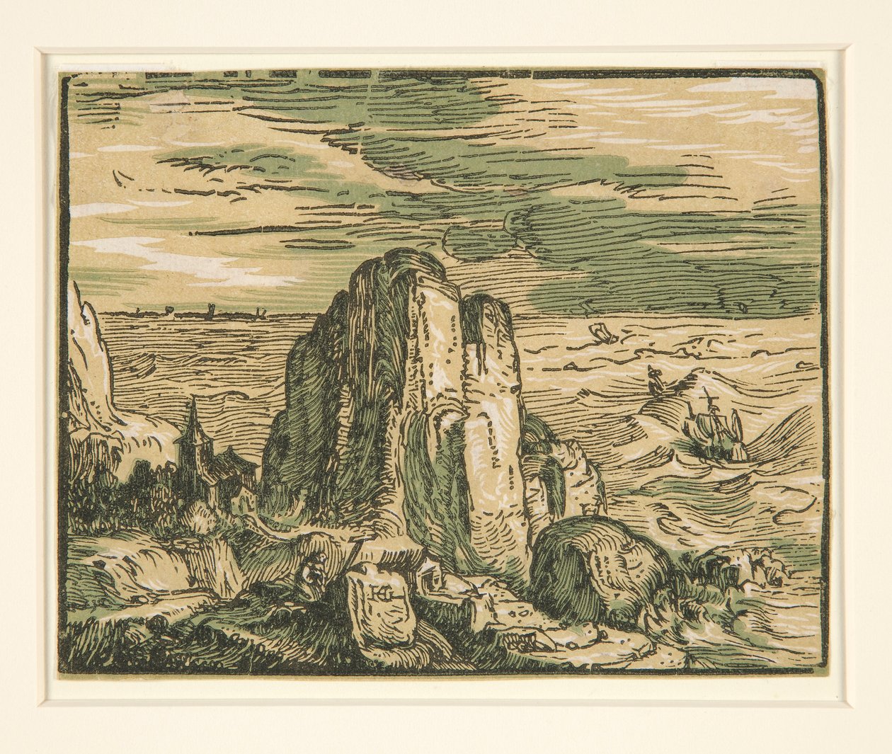 Paysage avec falaise sur le rivage - Hendrick Goltzius